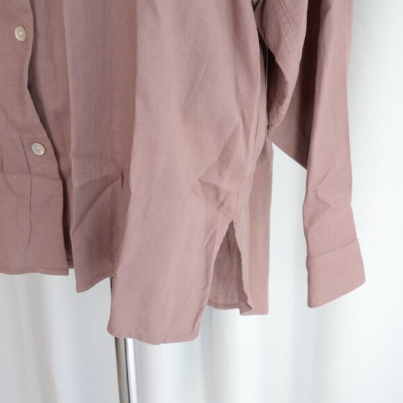 Aritzia Wilfred Free Boyfriend Button-Up Linen Shirt in Nomad Taupe Sz S - Picture 6 of 9